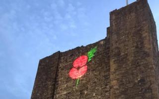A huge poppy will be projected on the side of Clitheroe Castle keep commemorating Remembrance Day.