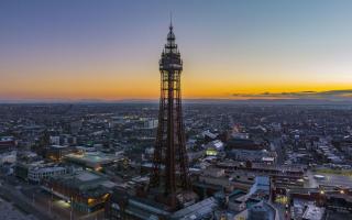 A fire has broken out at the top of Blackpool Tower in Lancashire