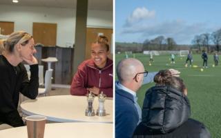 Kelly Smith and Nikita Parris came to Burnley FC' training ground