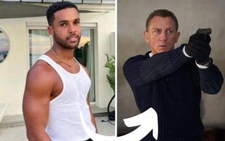 Lucien Laviscount (left) is tipped to replace Daniel Craig as James Bond (right) (Image: Instagram/@its_lucien/PA)