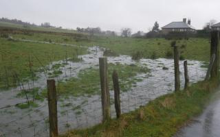 Rain water on Hollins Cross Farm site