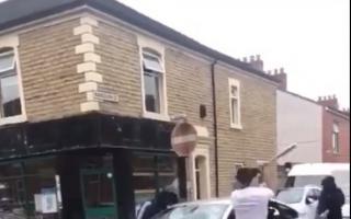 The attack on Nassar Khan's BMW in Queens Park Road, Blackburn