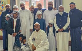 Hundreds packed into the Masjid-e-Rizwan on Newton Street, which is one of the town's oldest mosques.