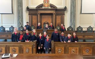 Great Harwood Primary School students at the County Hall