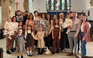 The Radfords at the christening of youngest children Bonnie and Heidi (Lion TV/Channel 5)