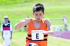 FINE AND SANDY: Hyndburn's Josh Blysmiuk competes in the Under 13s Boys long jump