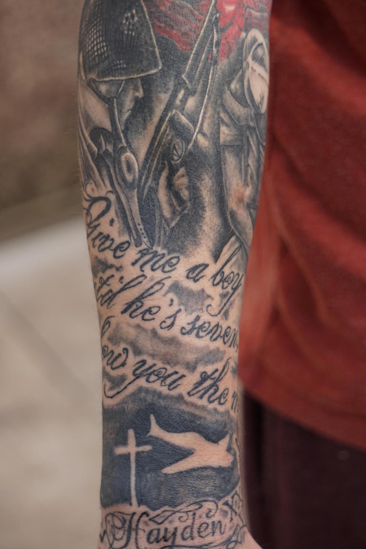 Elliott Morris, of Padiham, gets sleeve tattoo to celebrate First World War  anniversary | Lancashire Telegraph