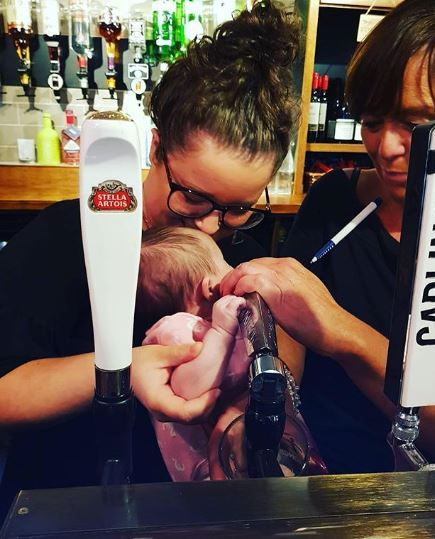 Baby born in family pub pulls first pint aged just 5 WEEKS